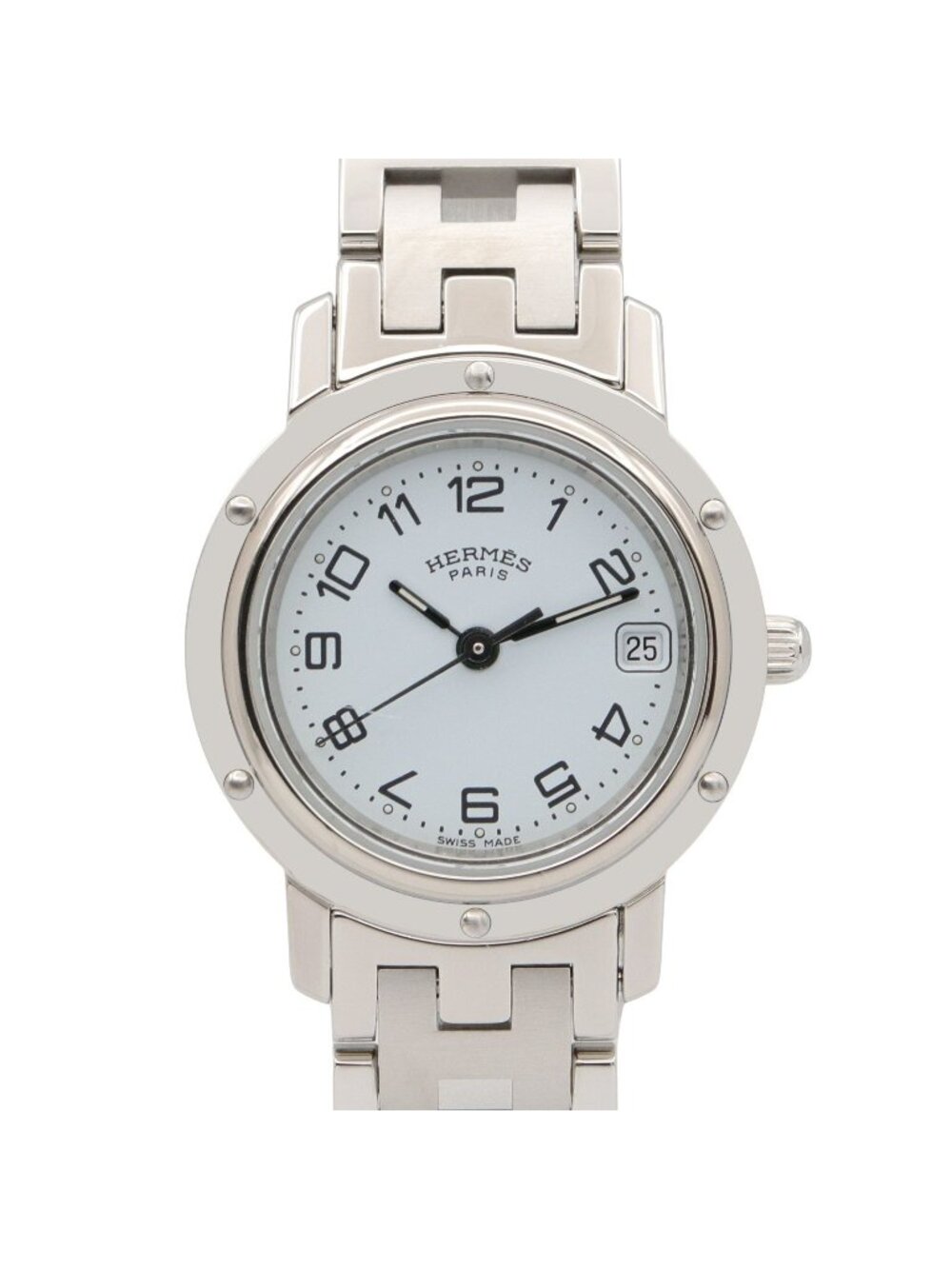 Hermes Watch Clipper White Stainless Steel